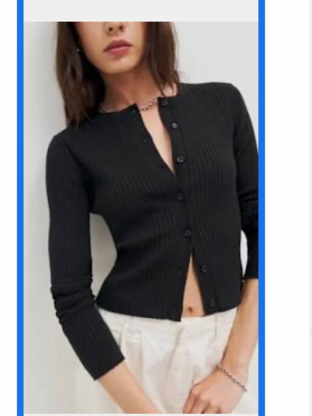 Reformation Joanna Cotton Crew Knit Cardigan in Size XS